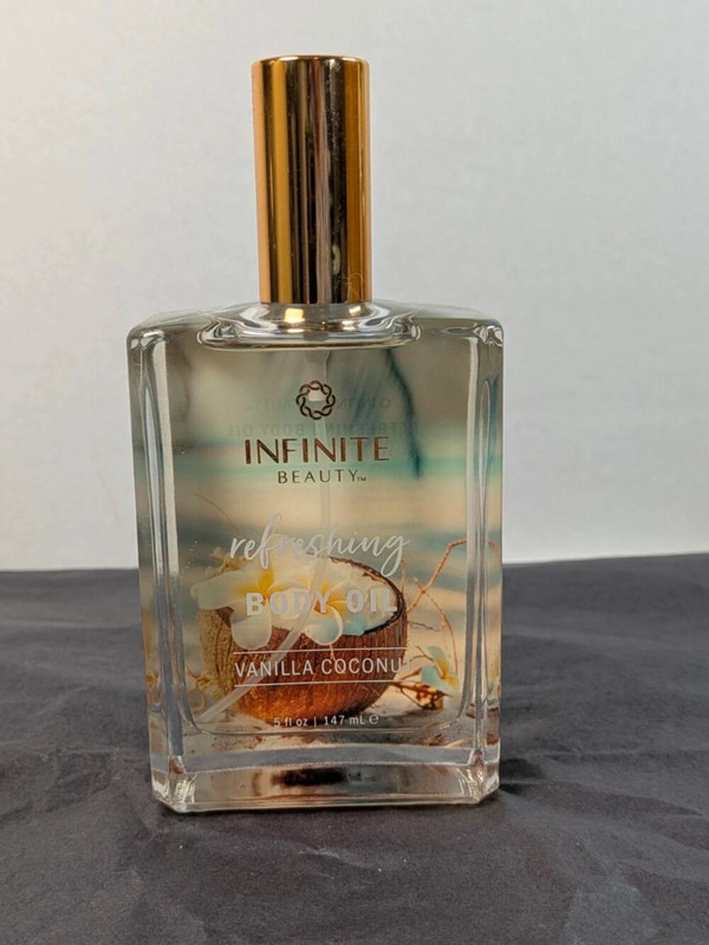 Infinite Beauty Vanilla Coconut Refreshing Body Oil 5 oz 147 mL Tropical Scent